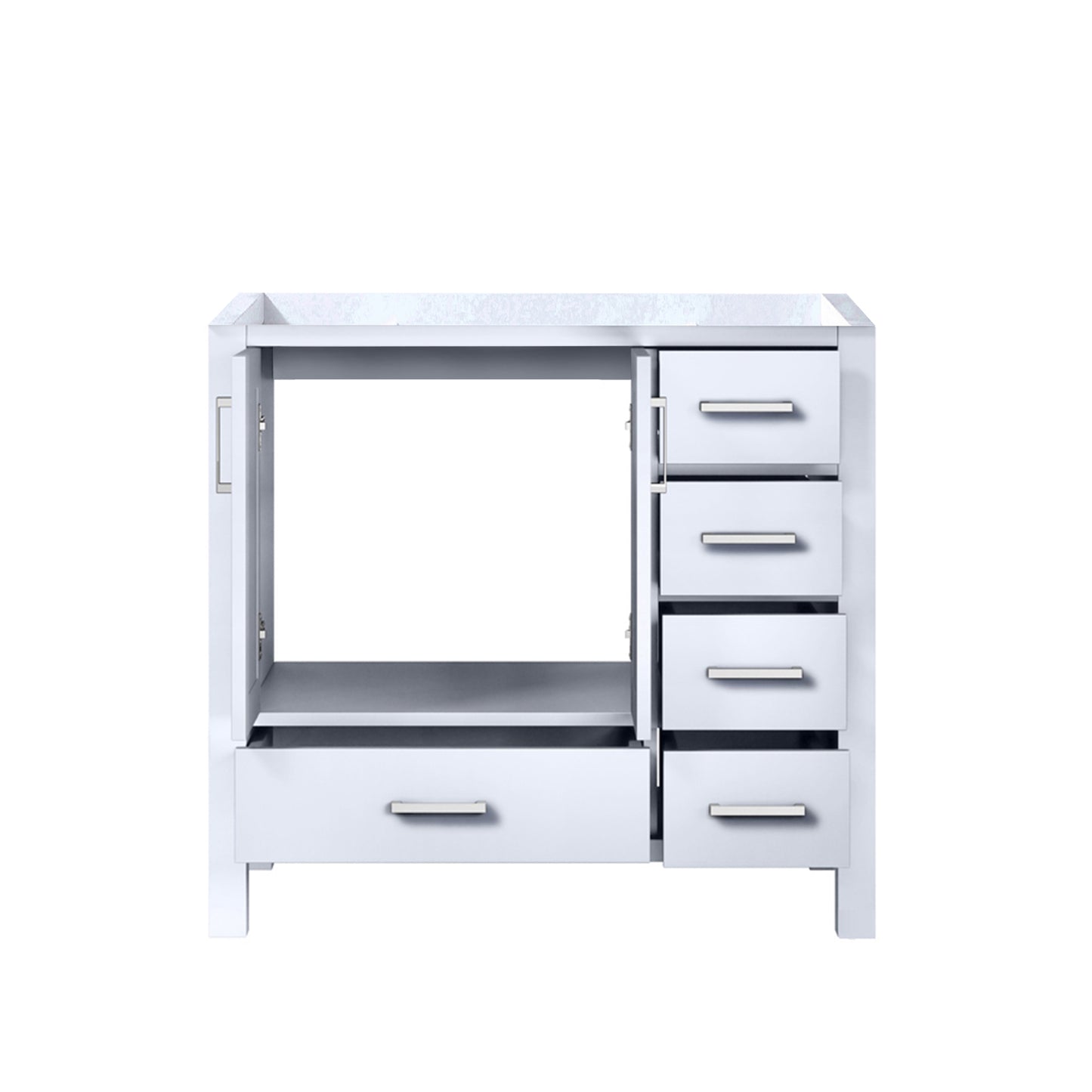 Jacques 36" White Vanity Cabinet Only - Left Version