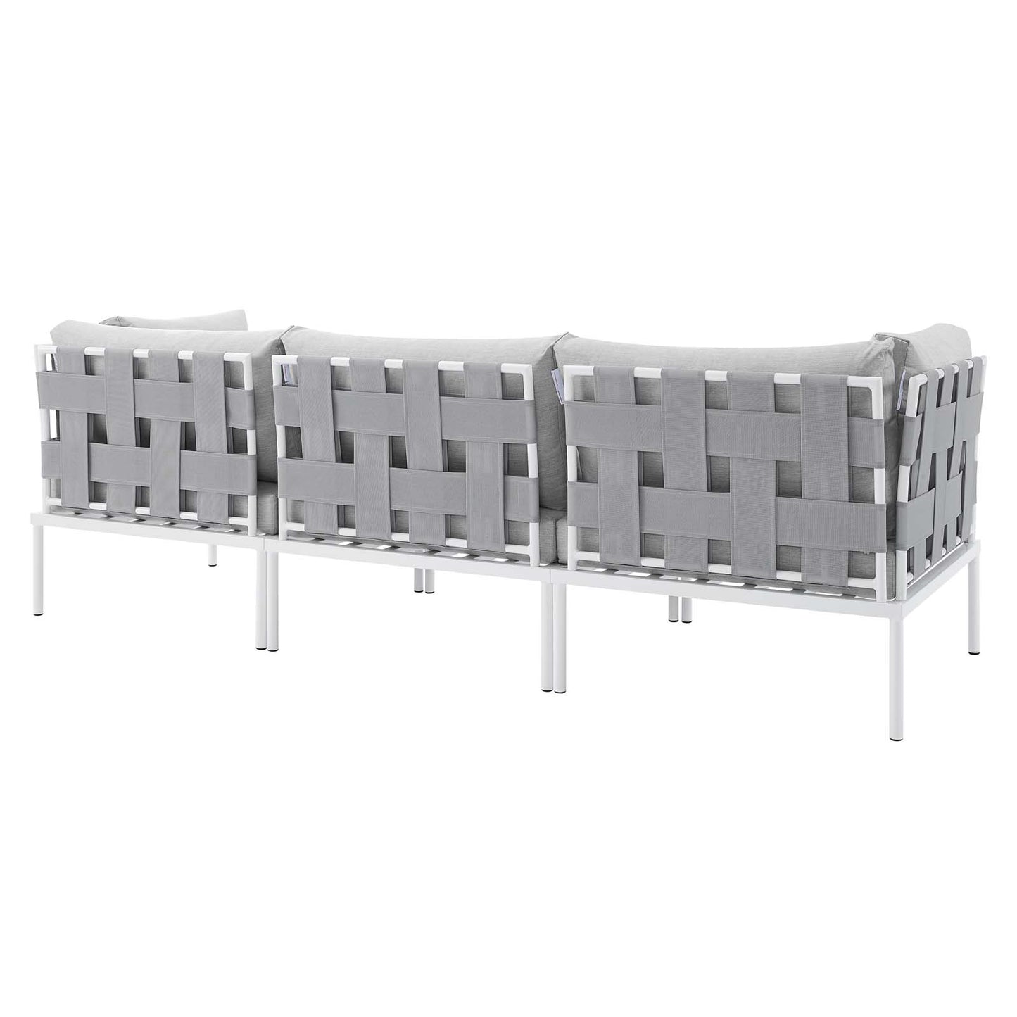 Modway EEI-4968-GRY-GRY Harmony Sunbrella Gray Outdoor Patio Aluminum Sofa