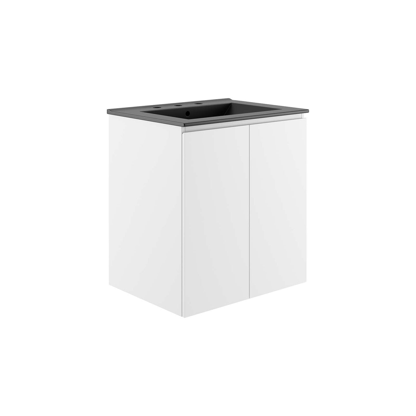 Modway White and Black Bryn Wall-Mount Bathroom Vanity EEI-5777-WHI-BLK