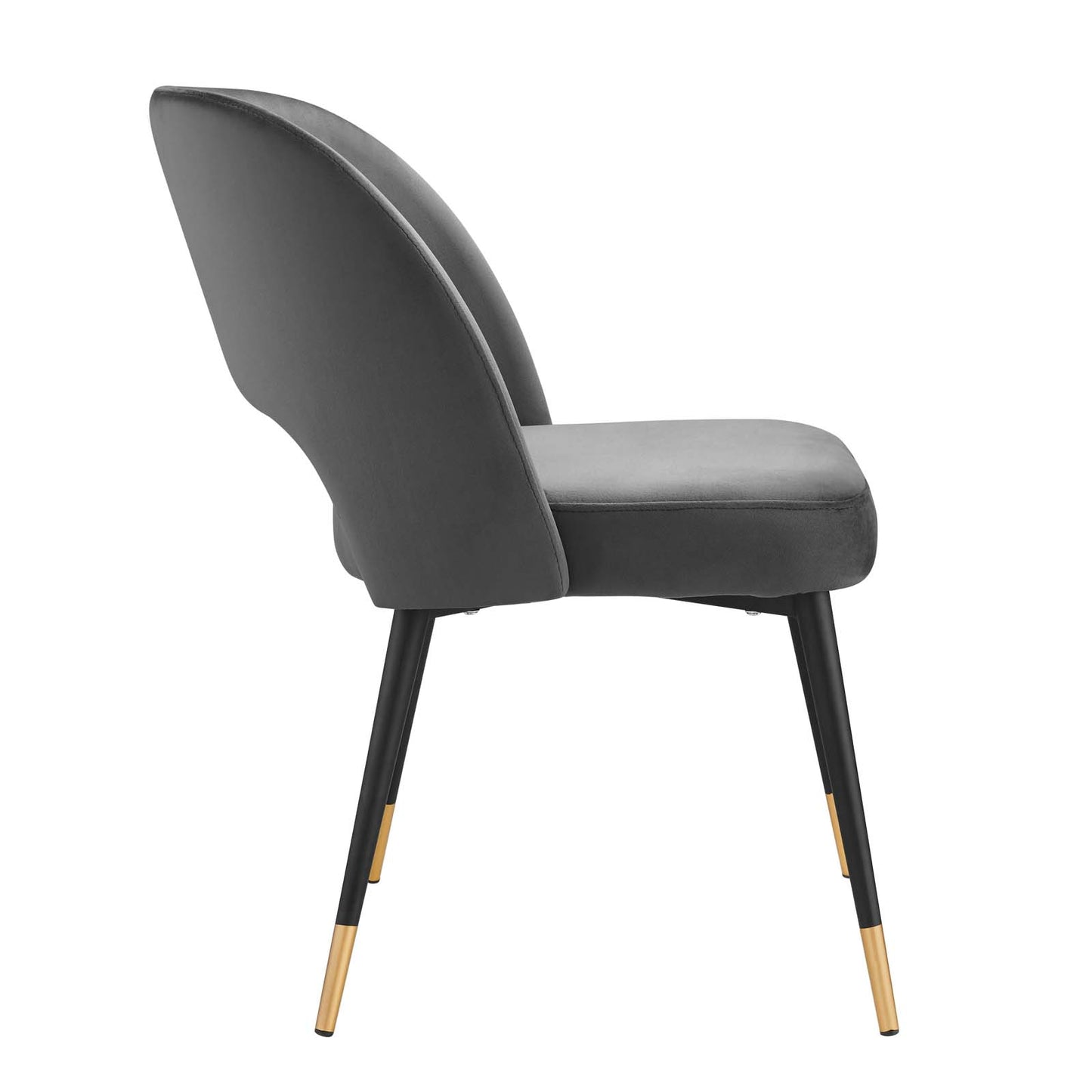 Modway Rouse Performance Velvet Dining Side Chair in Charcoal