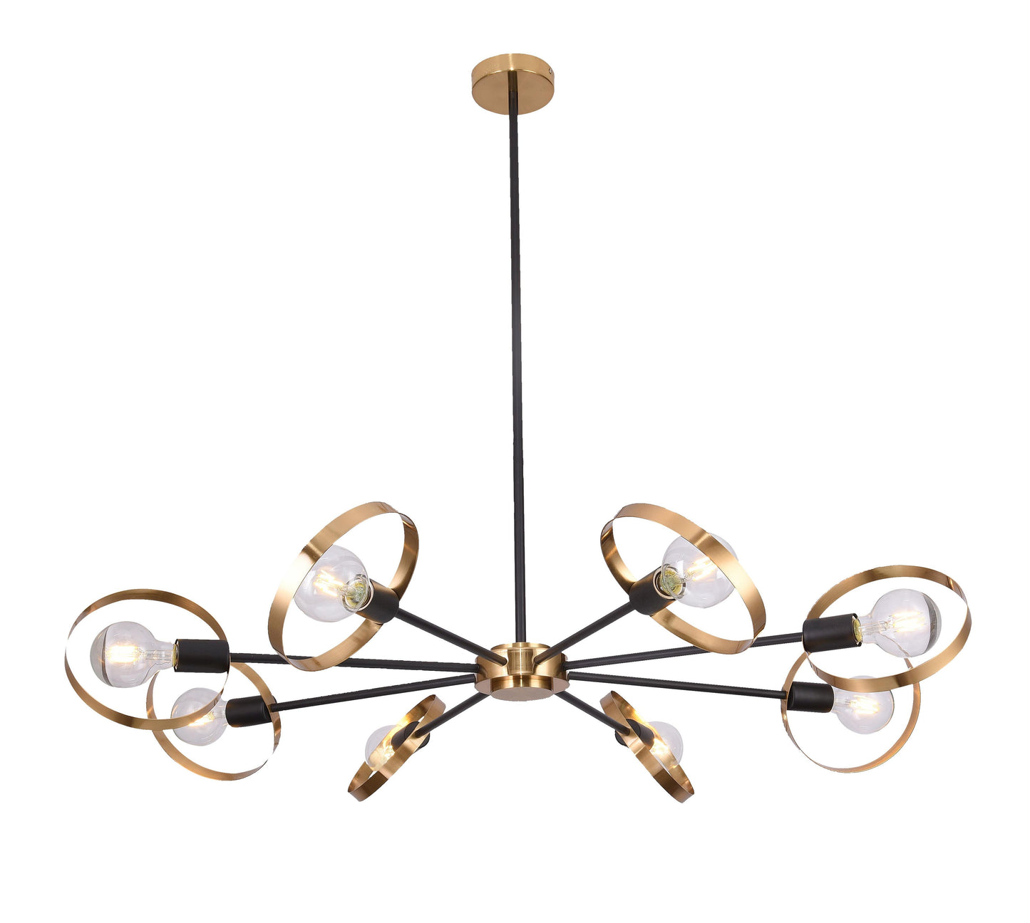 Black & Brushed Brass Chandelier - TR74C43BR