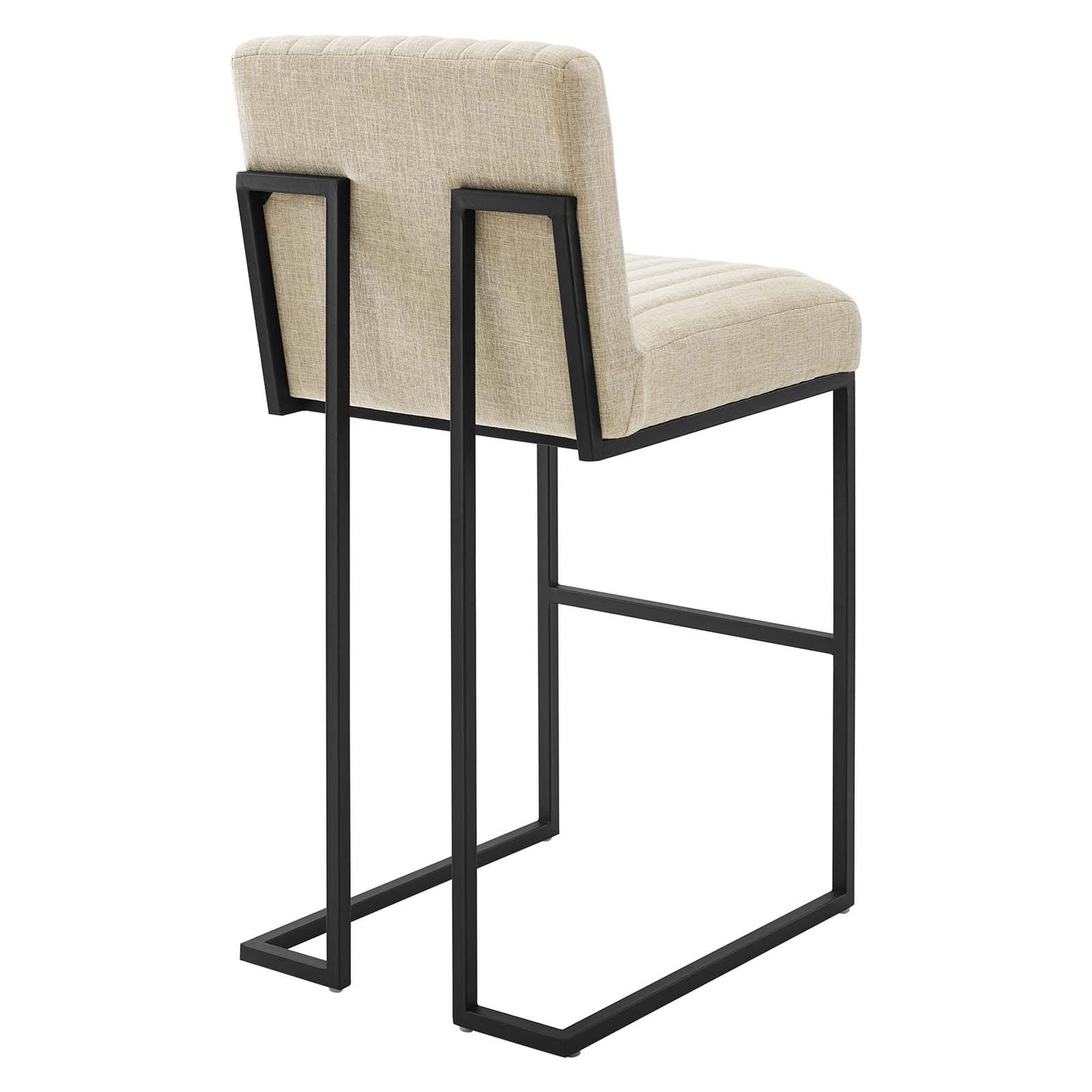 Modway Indulge Channel Tufted Fabric Bar Stool in Beige