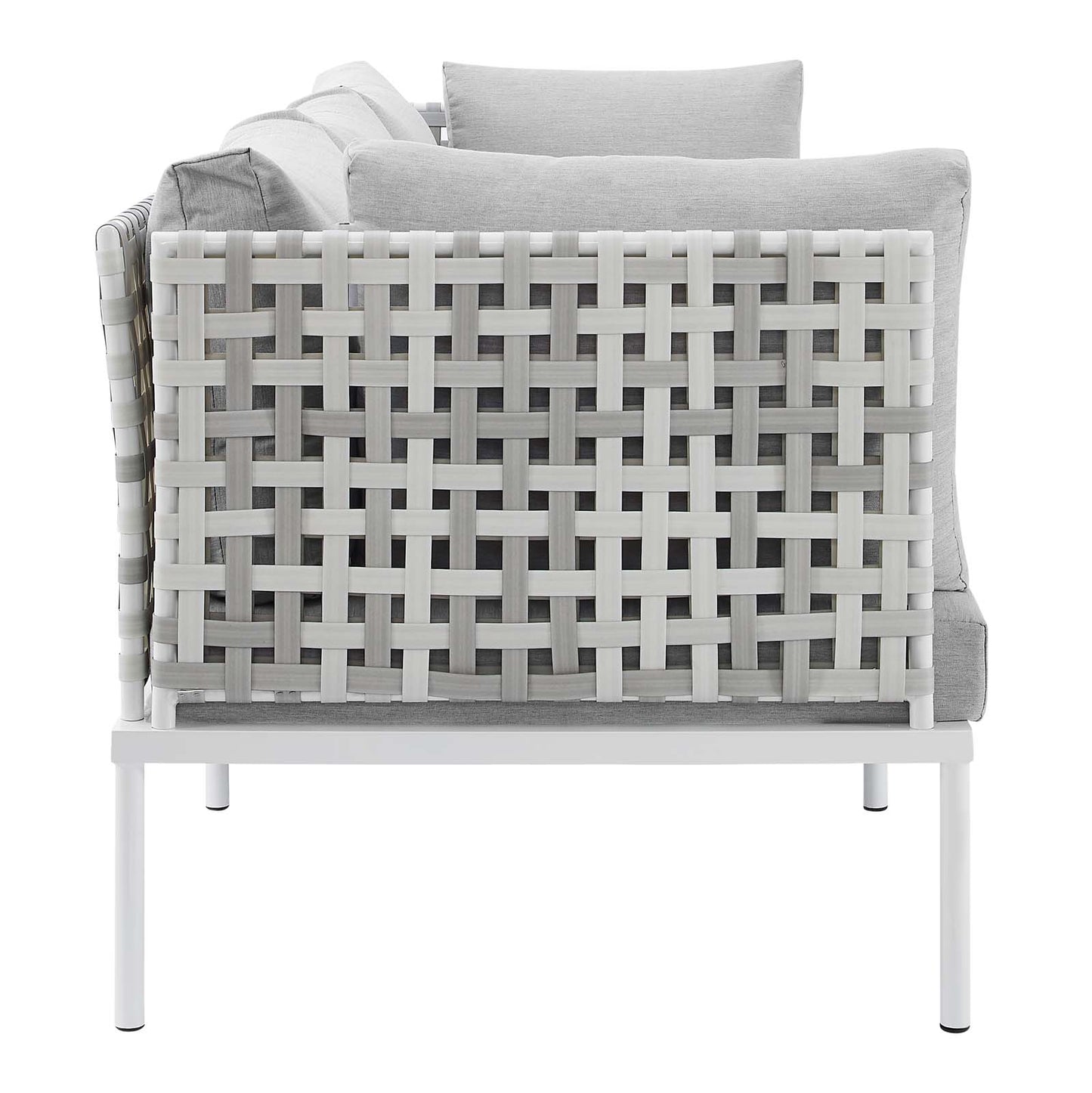 Modway EEI-4965-TAU-GRY Harmony Sunbrella Basket Weave Taupe Gray Outdoor Patio Aluminum Sofa