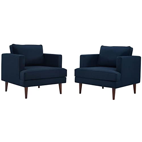 Modway Agile Upholstered Armchair in Blue (Set of 2)