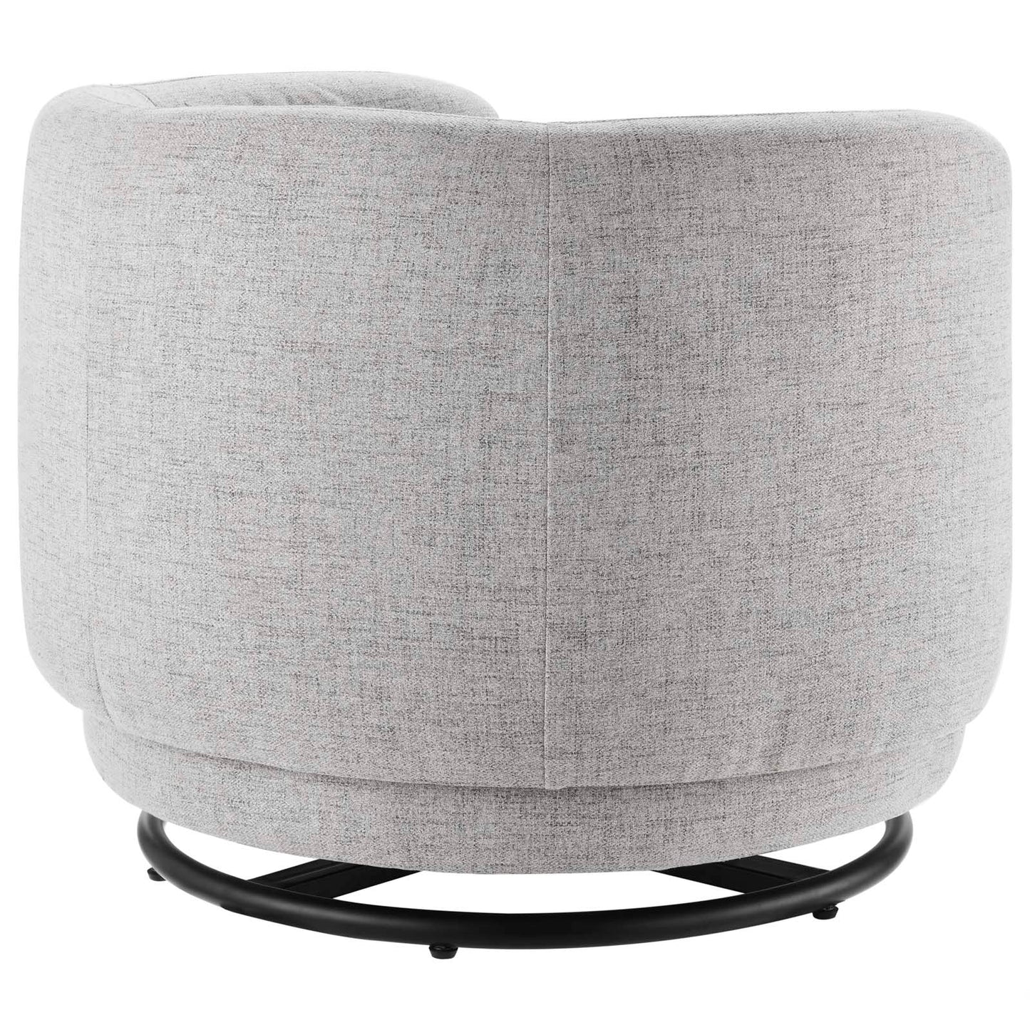 Modway Relish Fabric Swivel Chair with Black Light Gray Finish EEI-5000-BLK-LGR