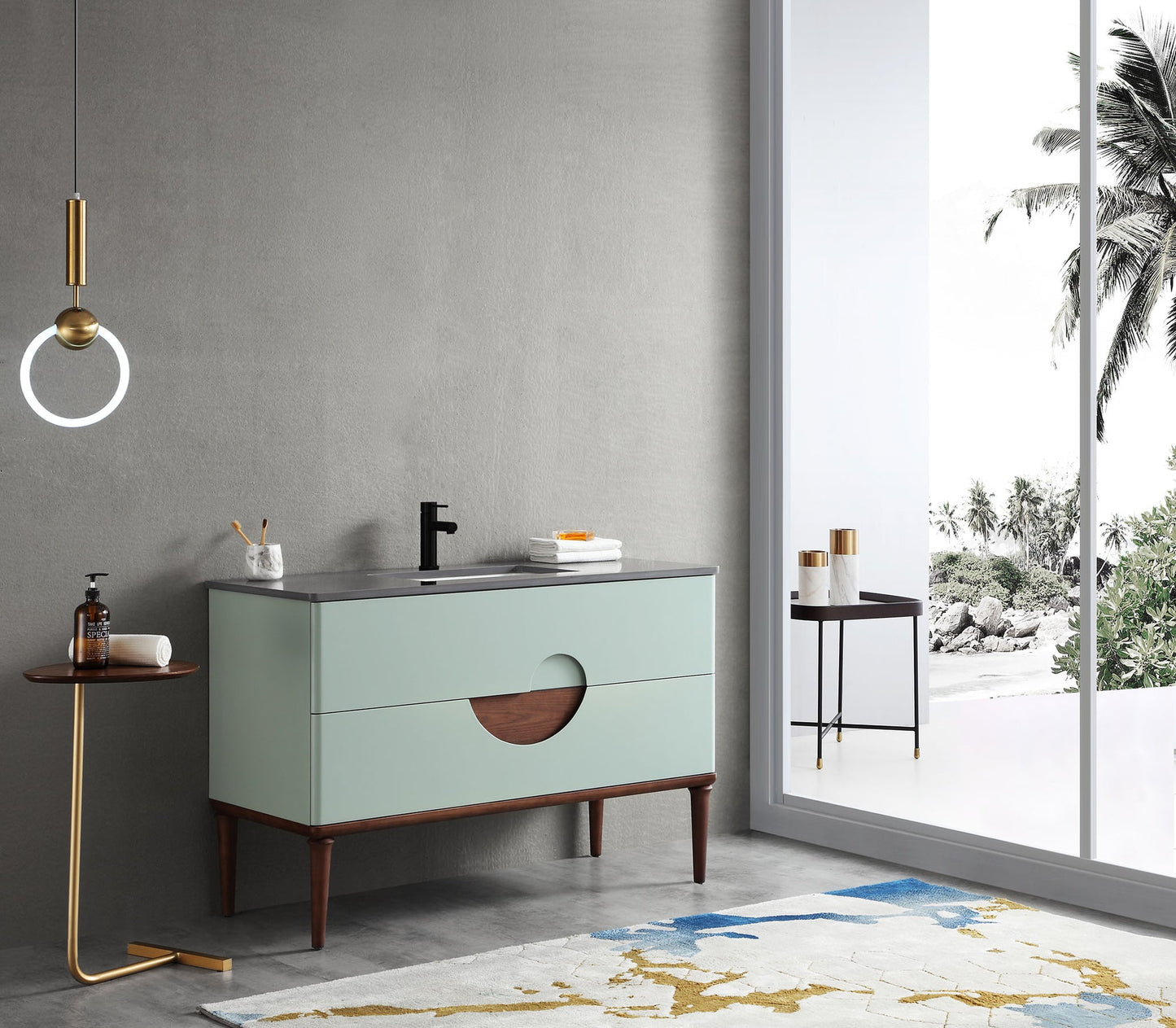 BURANO 48” ALOE GREEN FREESTANDING MODERN BATHROOM VANITY