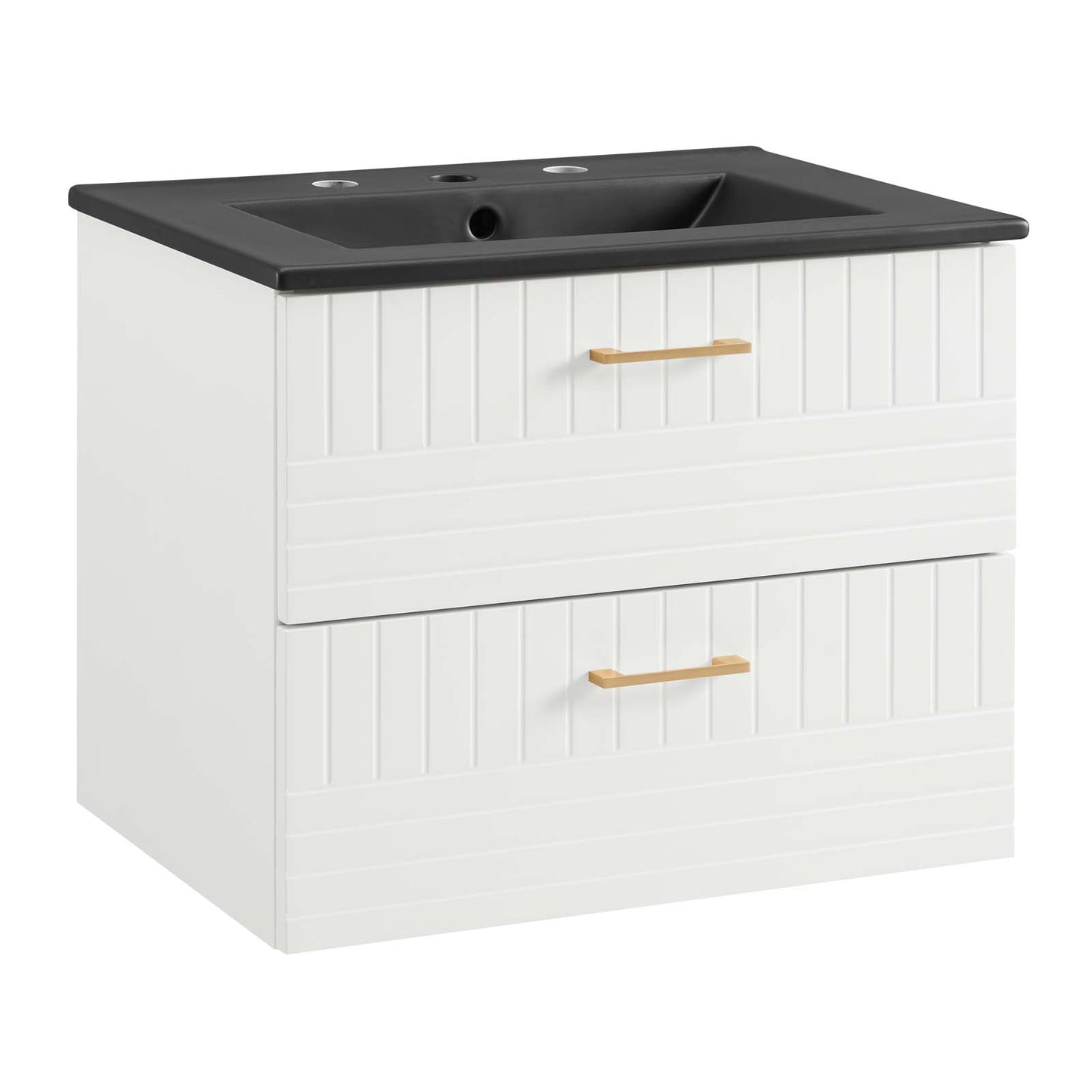 Modway Daybreak 24" Wall-Mount Bathroom Vanity in White Black