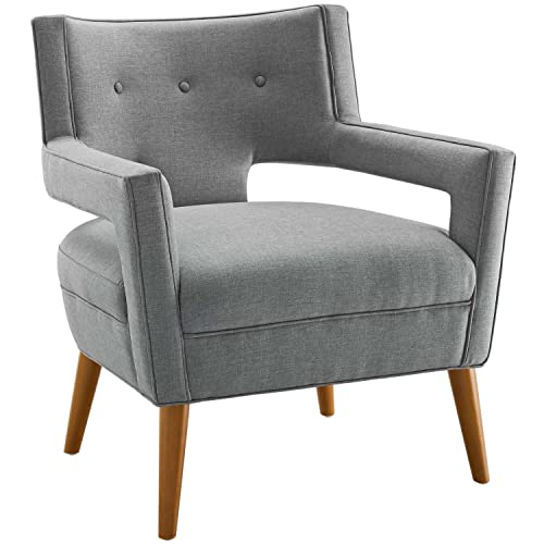 Modway Sheer Upholstered Fabric Mid-Century Modern Loveseat in Teal