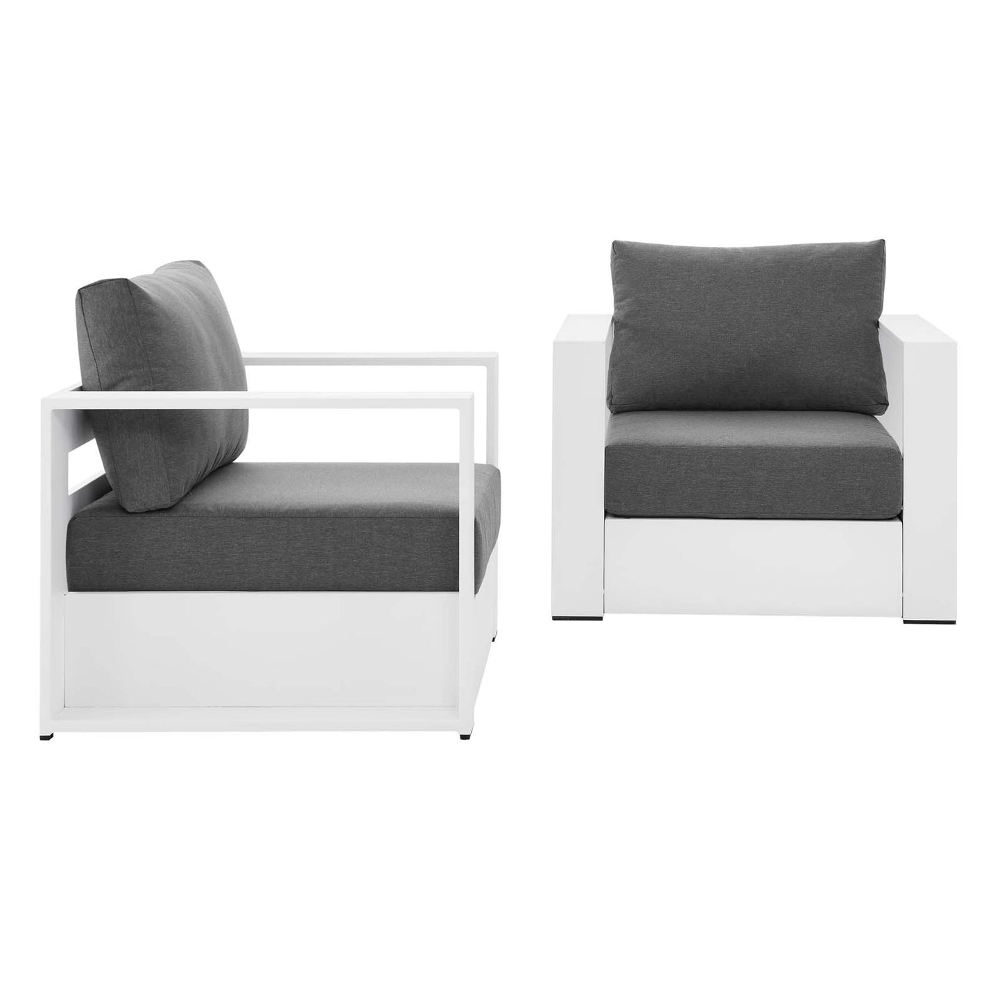 Modway White Charcoal Patio 2-Piece Armchair Set Finish EEI-5751-WHI-CHA