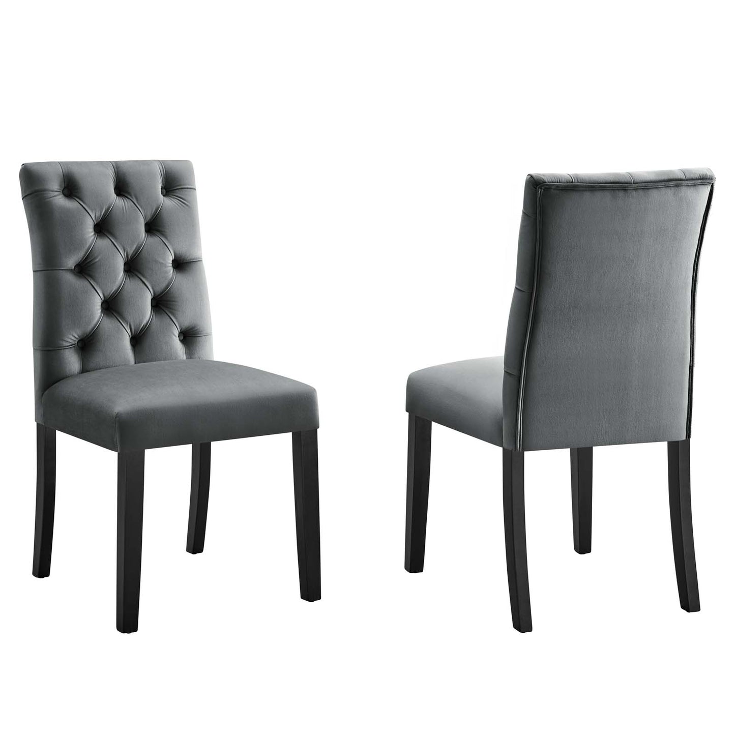 Modway Duchess Velvet Set of 2 Dining Chairs with Gray Finish EEI-5011-GRY