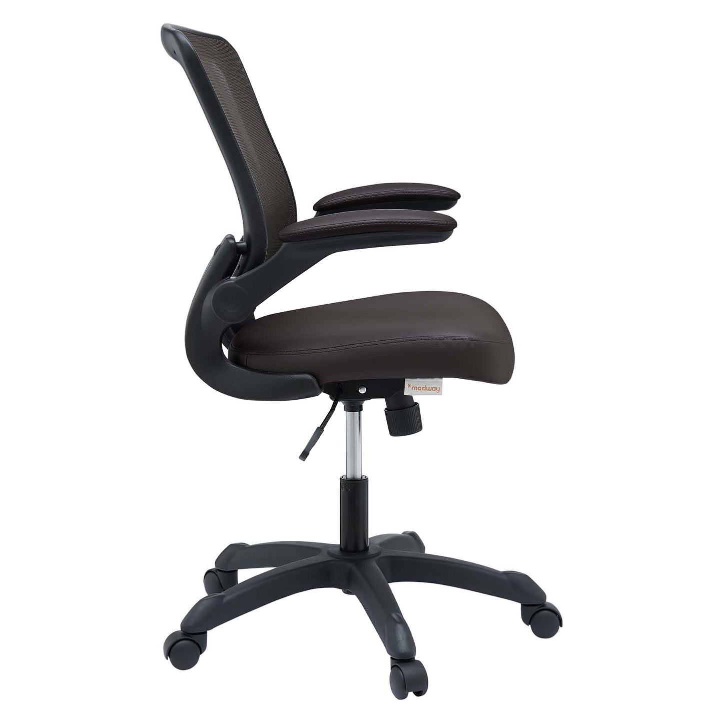 Modway Veer Back and Mesh Seat with Flip-Up Arms, Office Chair, Brown