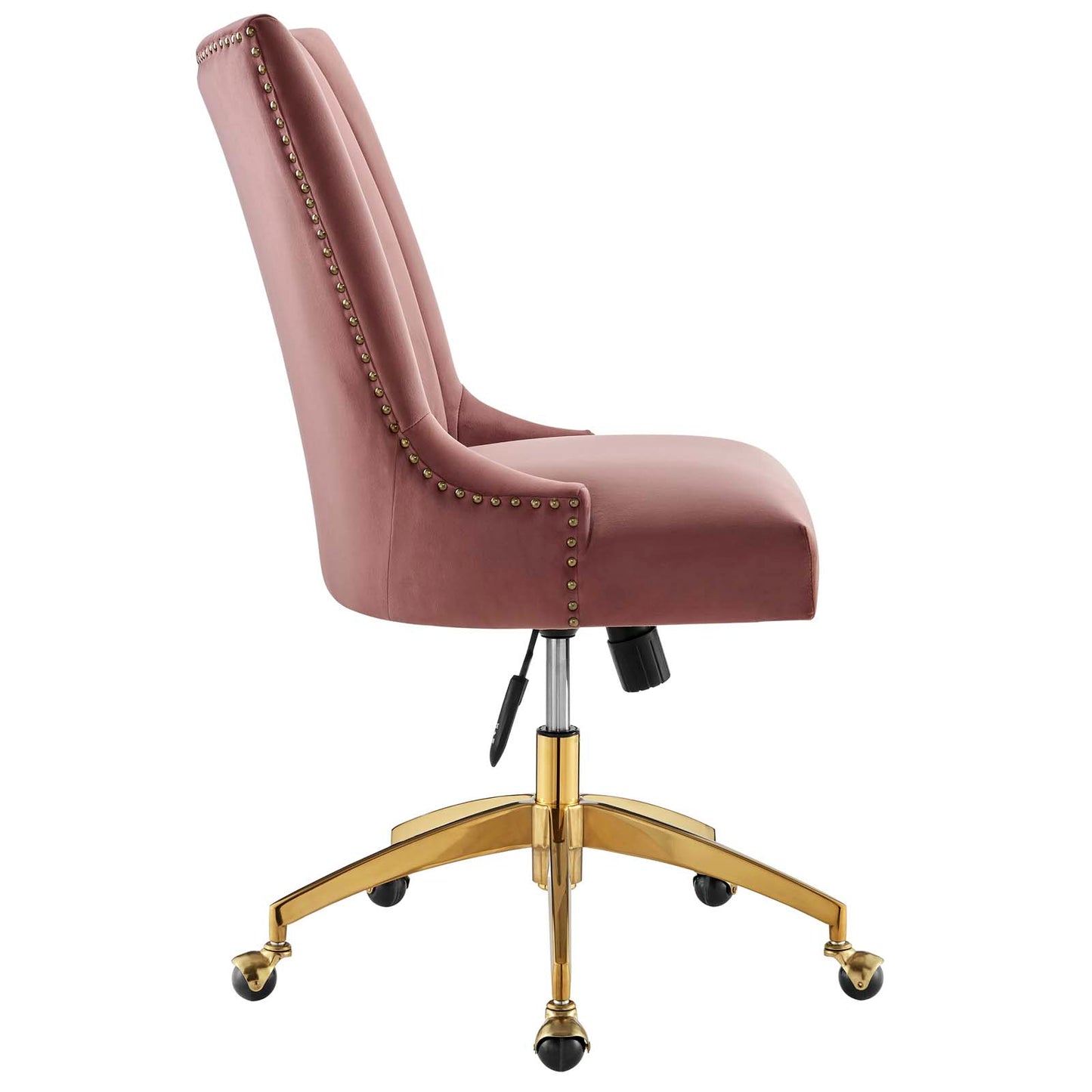 Modway Empower Channel Tufted Performance Velvet Office Chair in Gold Dusty Rose