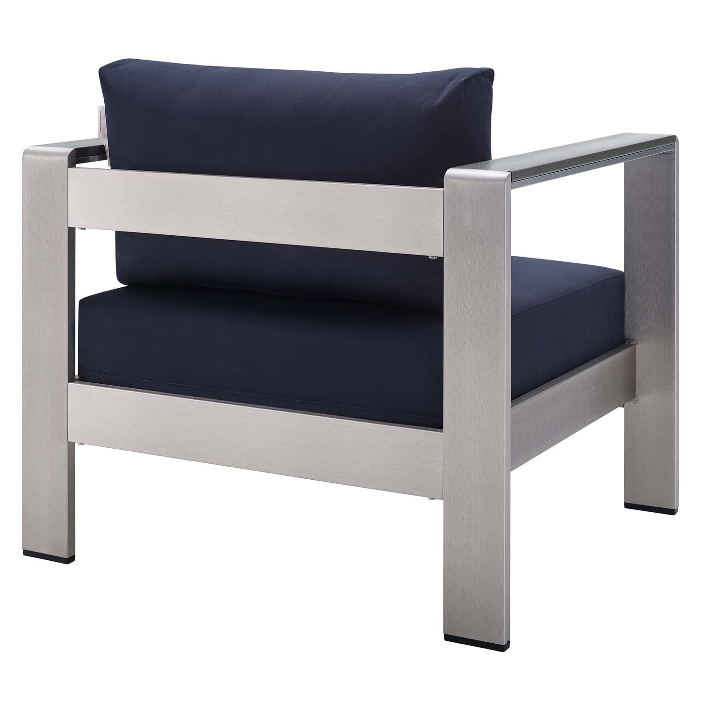 Modway EEI-4225-SLV-NAV Shore EEI-4225-SLV-NAVShore Sunbrella Patio Armchair in Silver Navy