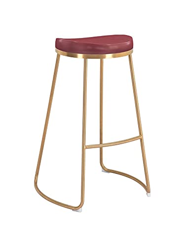 Bree Barstool (Set of 2) Burgundy & Gold