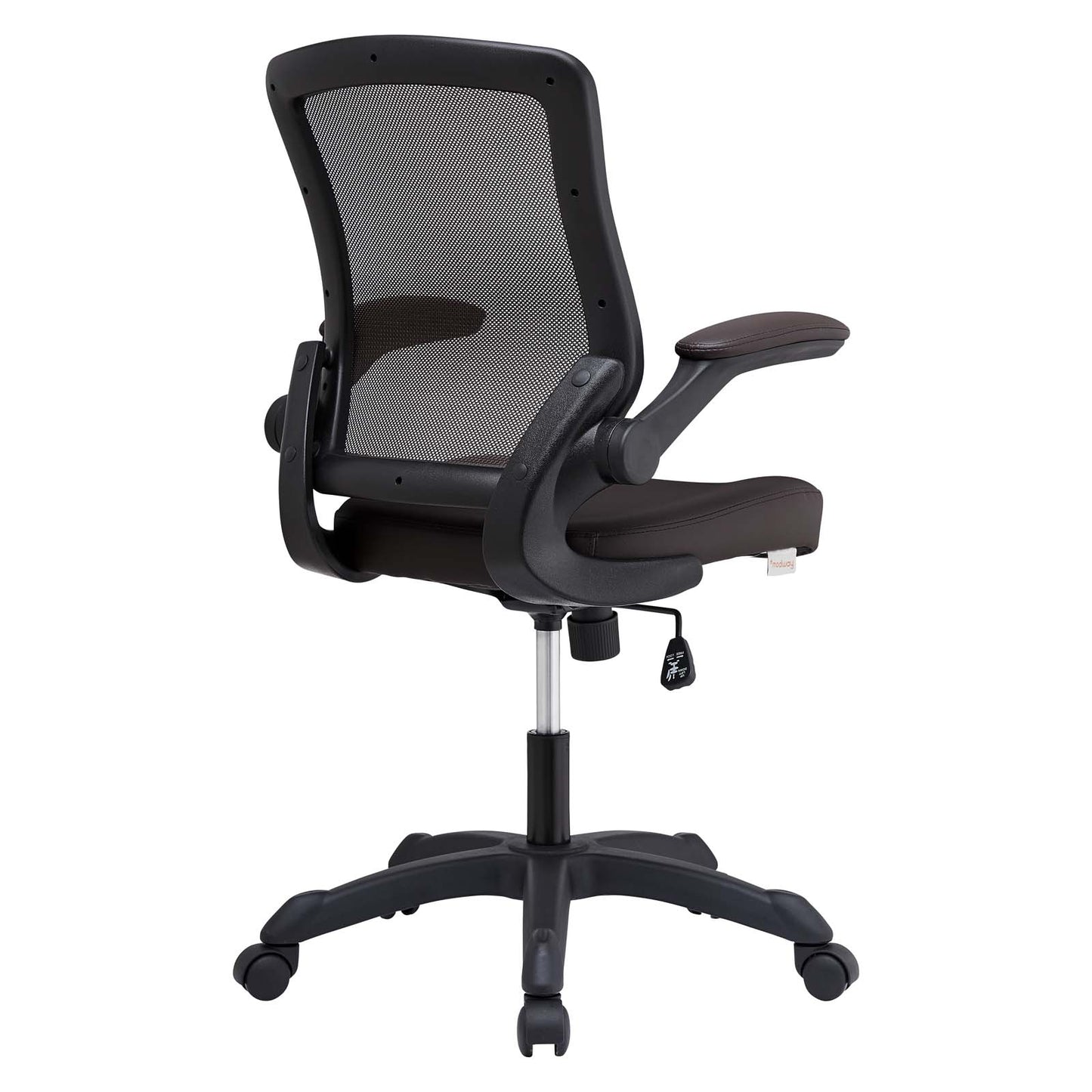 Modway Veer Back and Mesh Seat with Flip-Up Arms, Office Chair, Brown