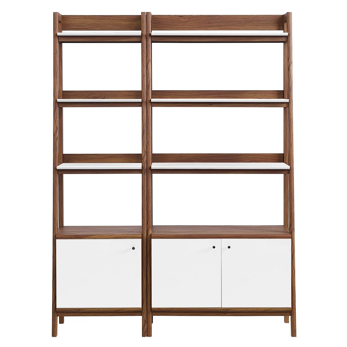 Modway Bookshelf Display Cases in Walnut White - Set of 2