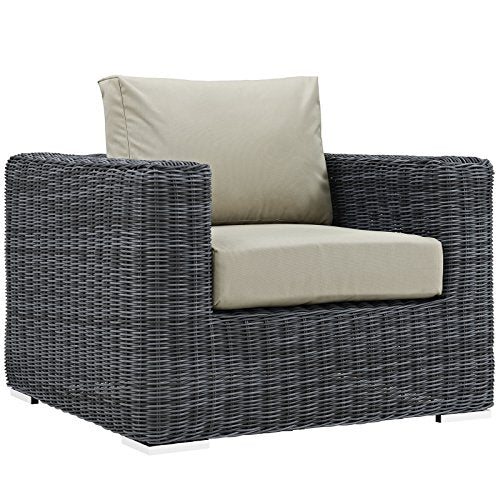 Modway Summon Wicker Rattan Outdoor Patio Sunbrella Fabric