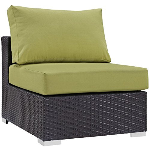 Modway Convene Wicker Rattan Outdoor Patio Sectional Seat with Cushions