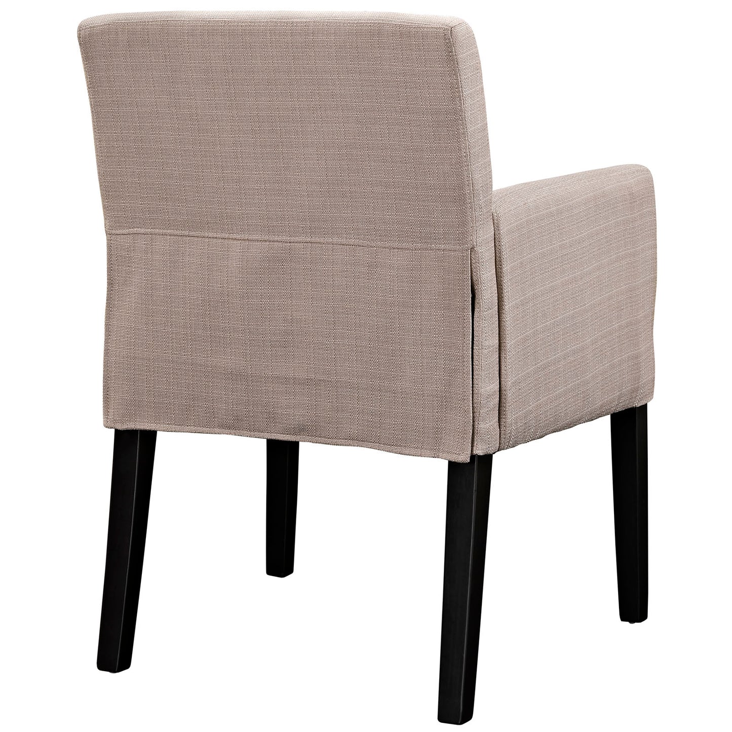 Modway Chloe Upholstered Fabric Modern Farmhouse Dining Arm Accent Chair in Beige - Set of 2