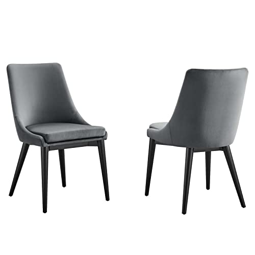 Modway Viscount Velvet Set of 2 Dining Chairs with Gray Finish EEI-5816-GRY