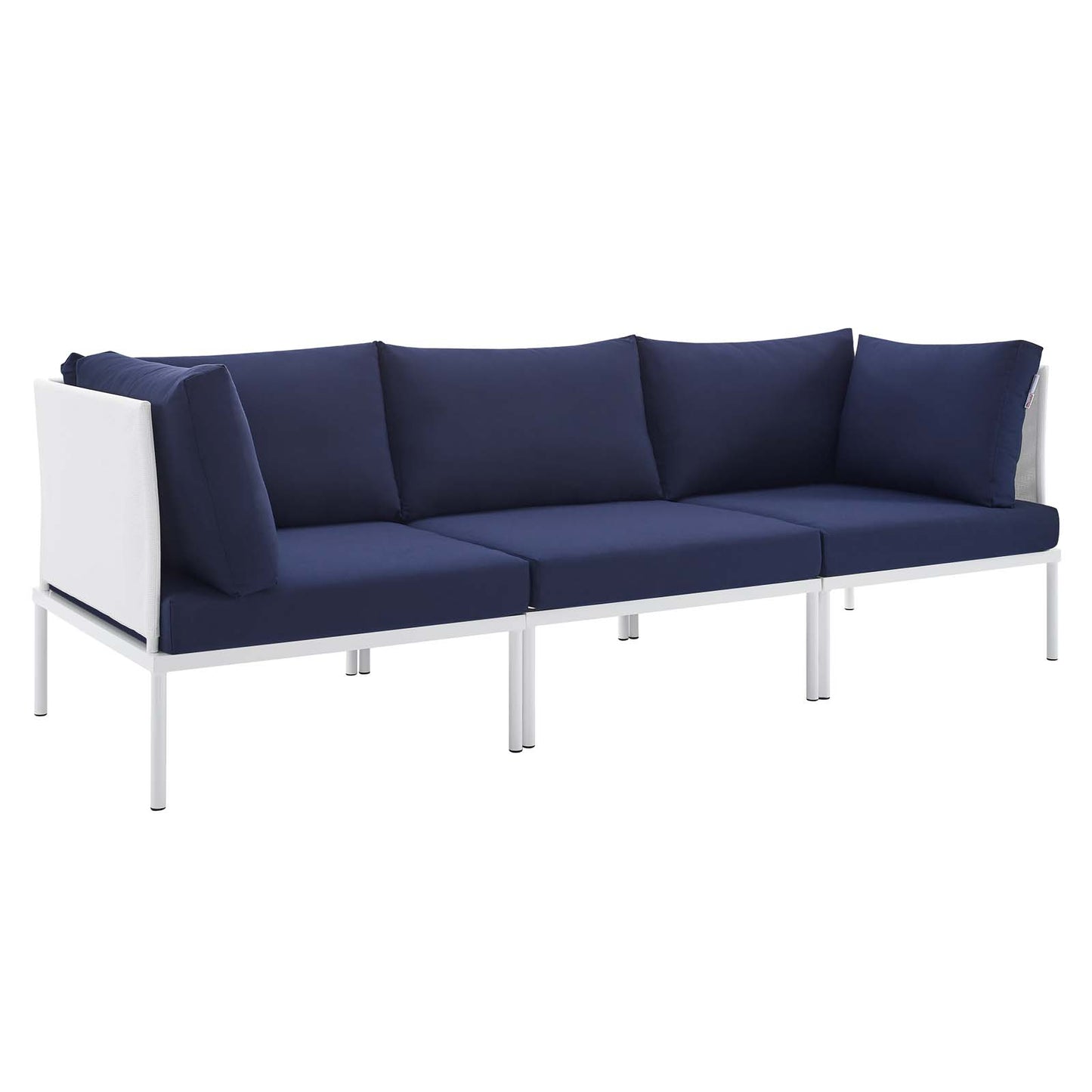 Modway EEI-4967-WHI-NAV Harmony Sunbrella White Navy Outdoor Patio Aluminum Sofa