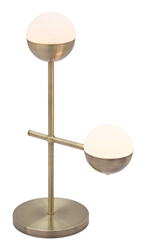 WOYBR WaterlooTable Lamp White Brushed Metal, White & Brushed Bronze