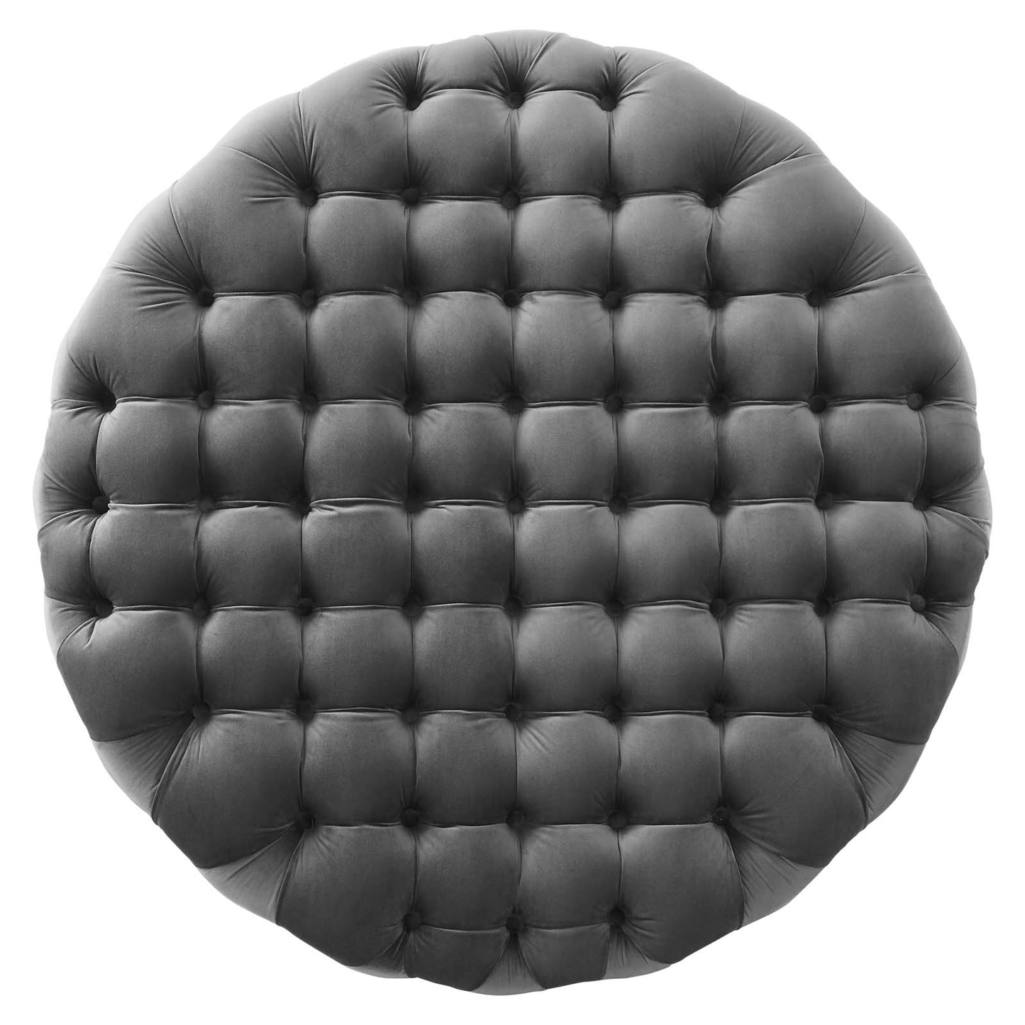 Modway Amour Tufted Button Velvet Large Round Ottoman with Gray EEI-5469-GRY