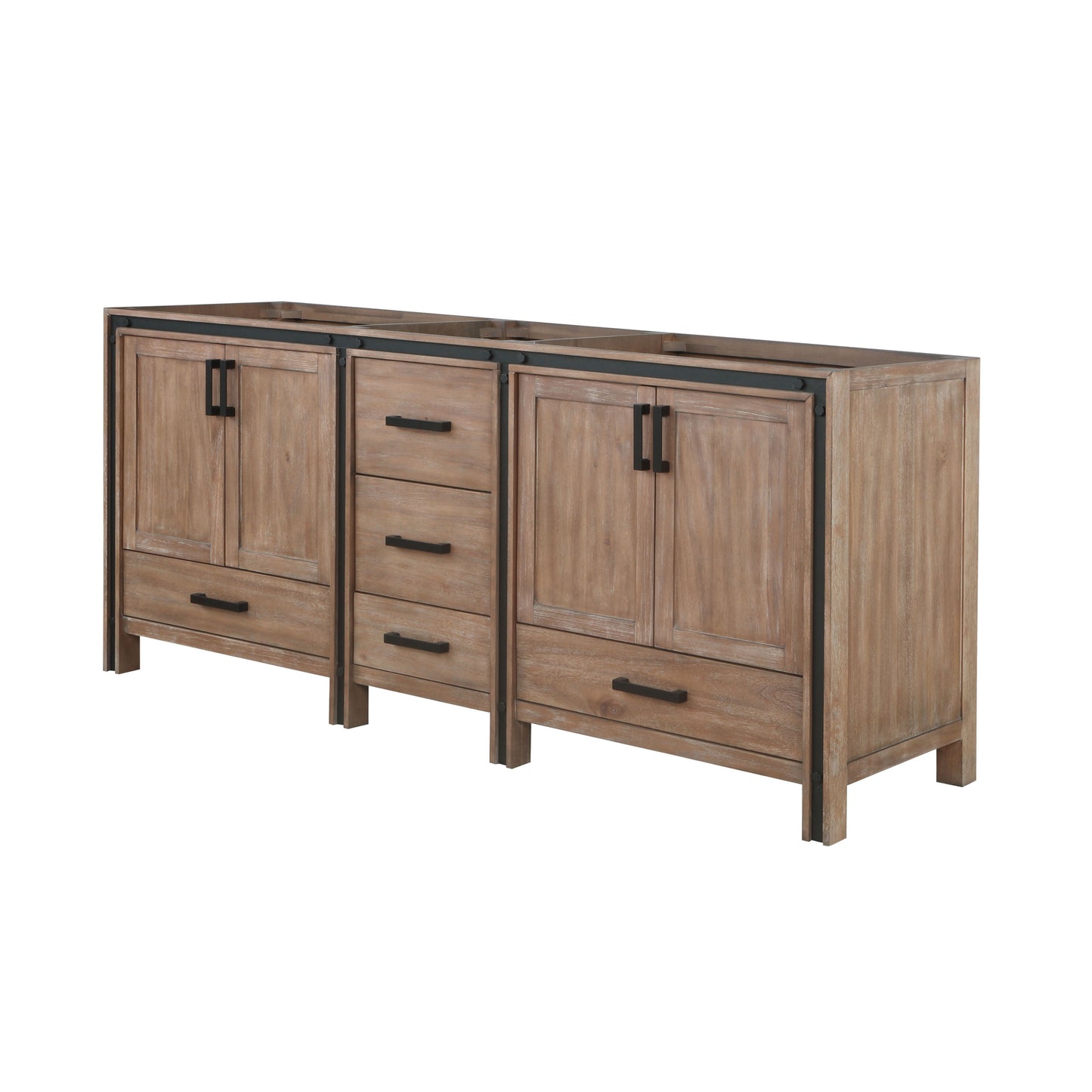 Ziva 80" Rustic Barnwood Vanity Cabinet Only
