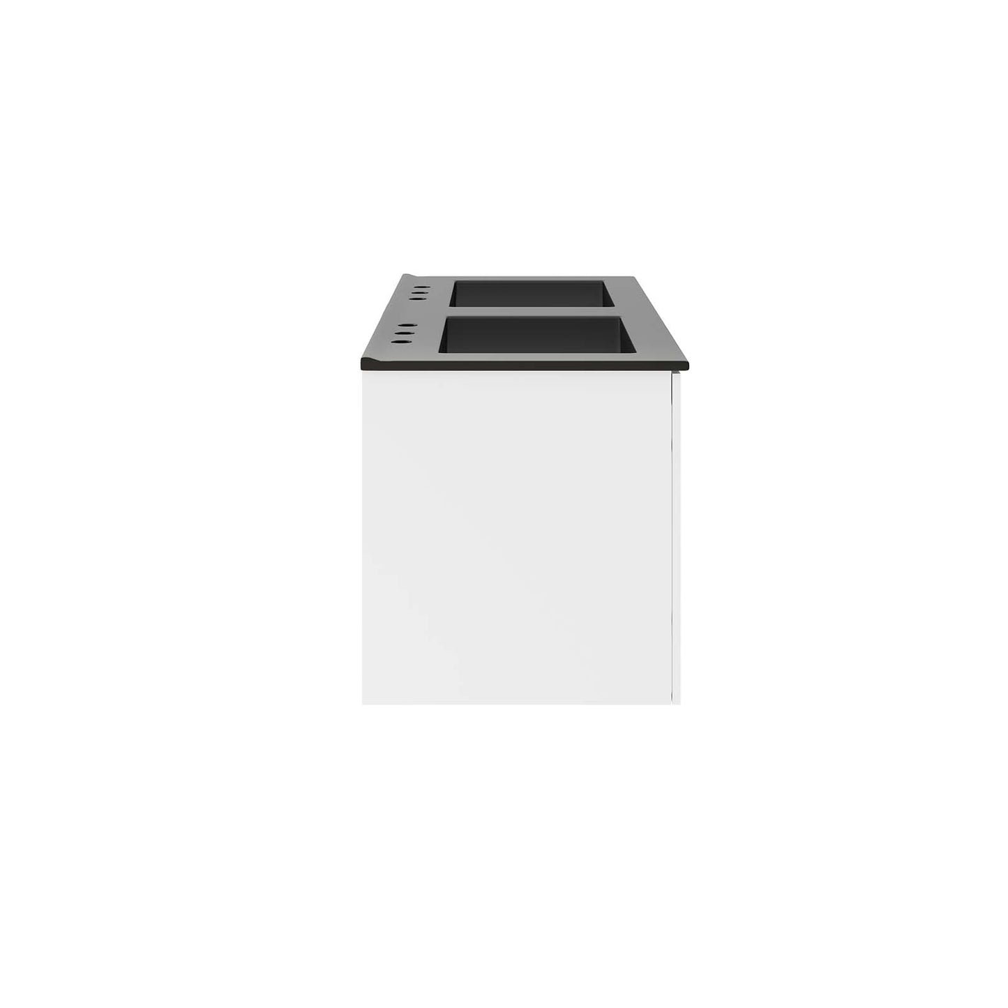 Modway Vitality 48" Wall-Mount Double Sink Bathroom Vanity in White Black