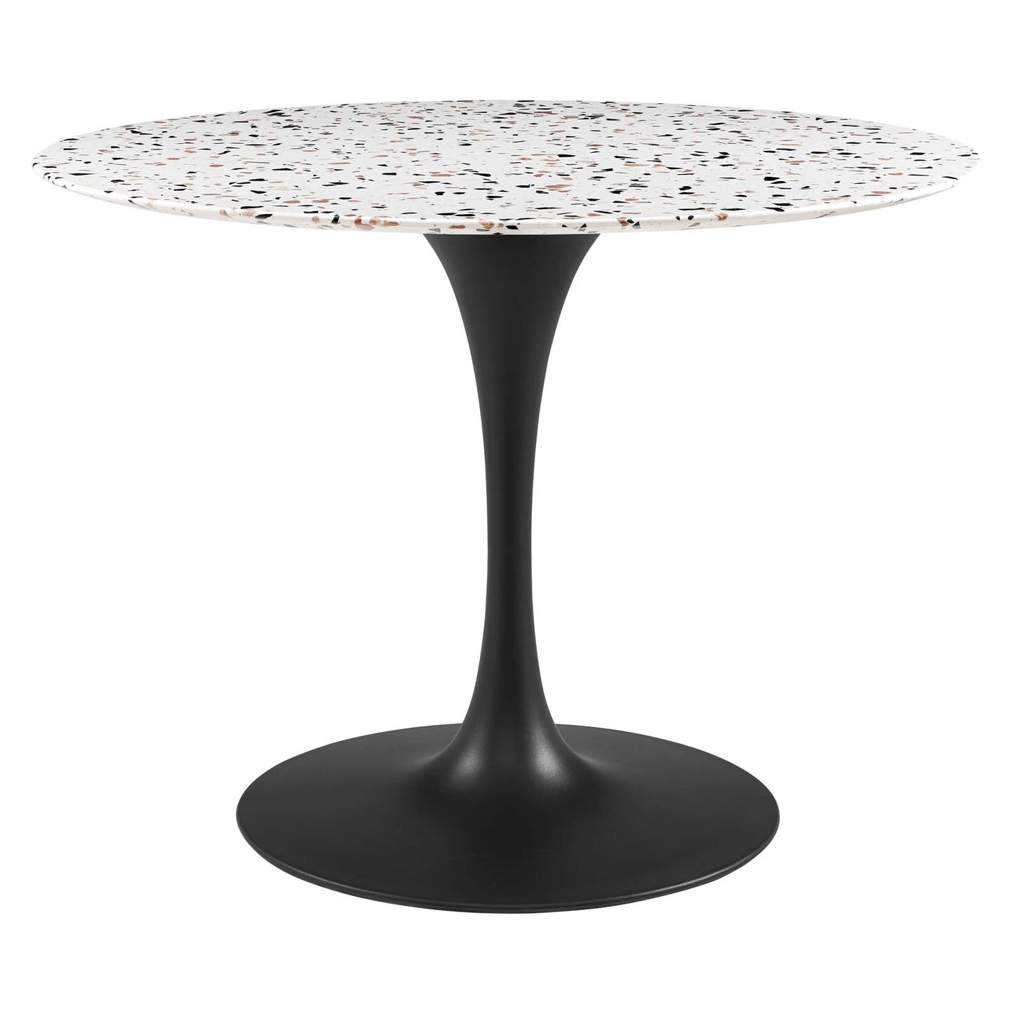 Modway Black and White Lippa Round Terrazzo Dining Table EEI-5725-BLK-WHI