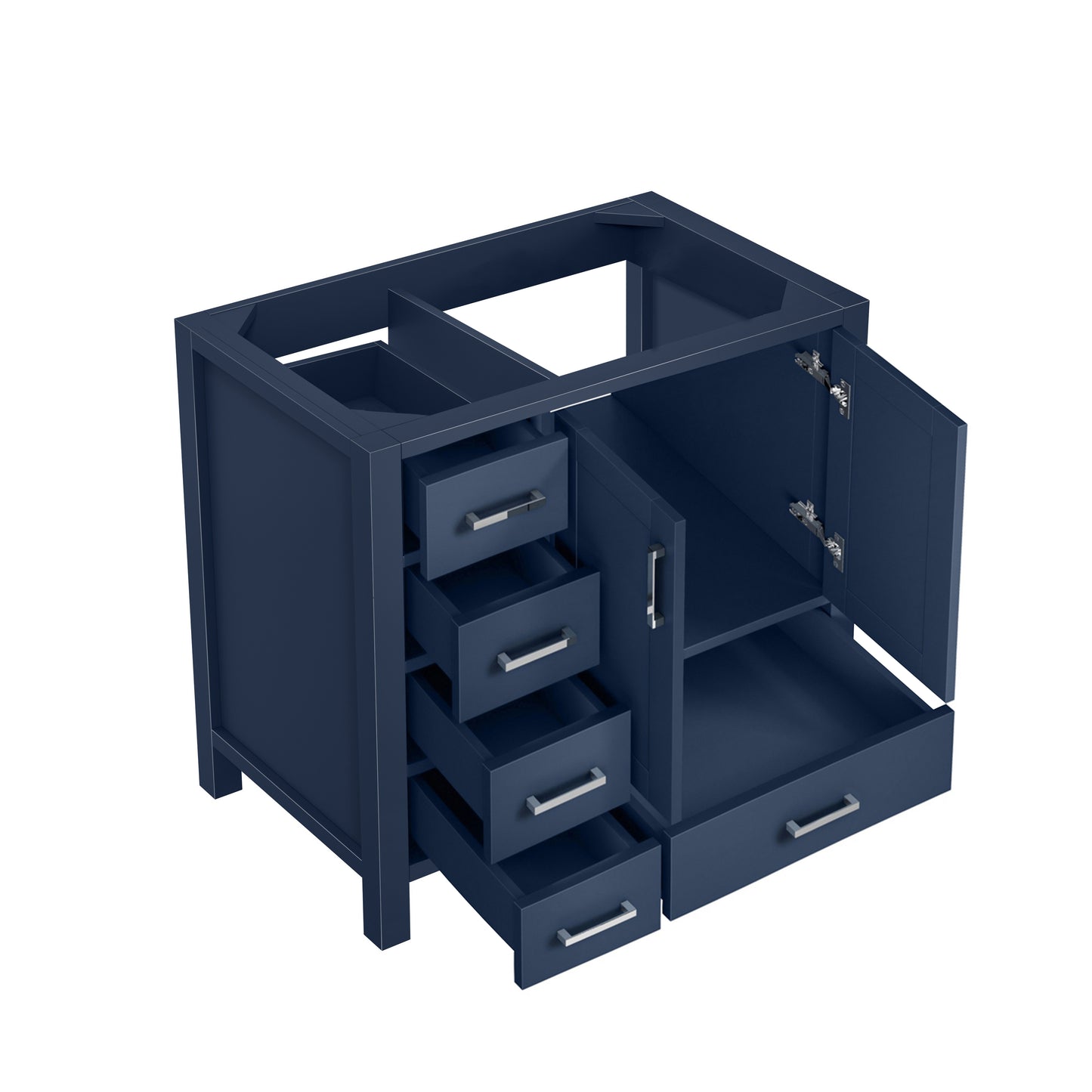 Jacques 36" Navy Blue Vanity Cabinet Only - Right Version