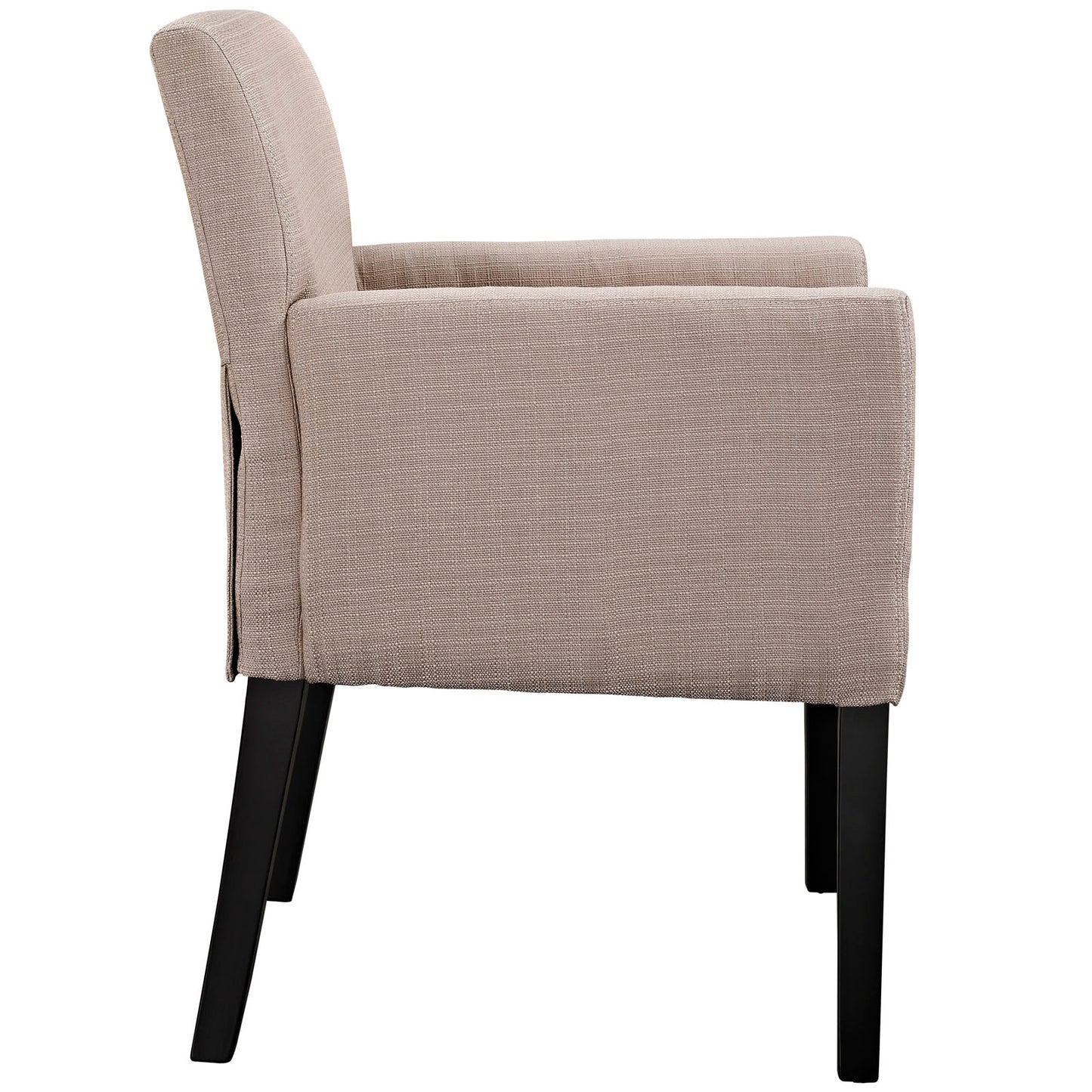 Modway Chloe Upholstered Fabric Modern Farmhouse Dining Arm Accent Chair in Beige - Set of 2