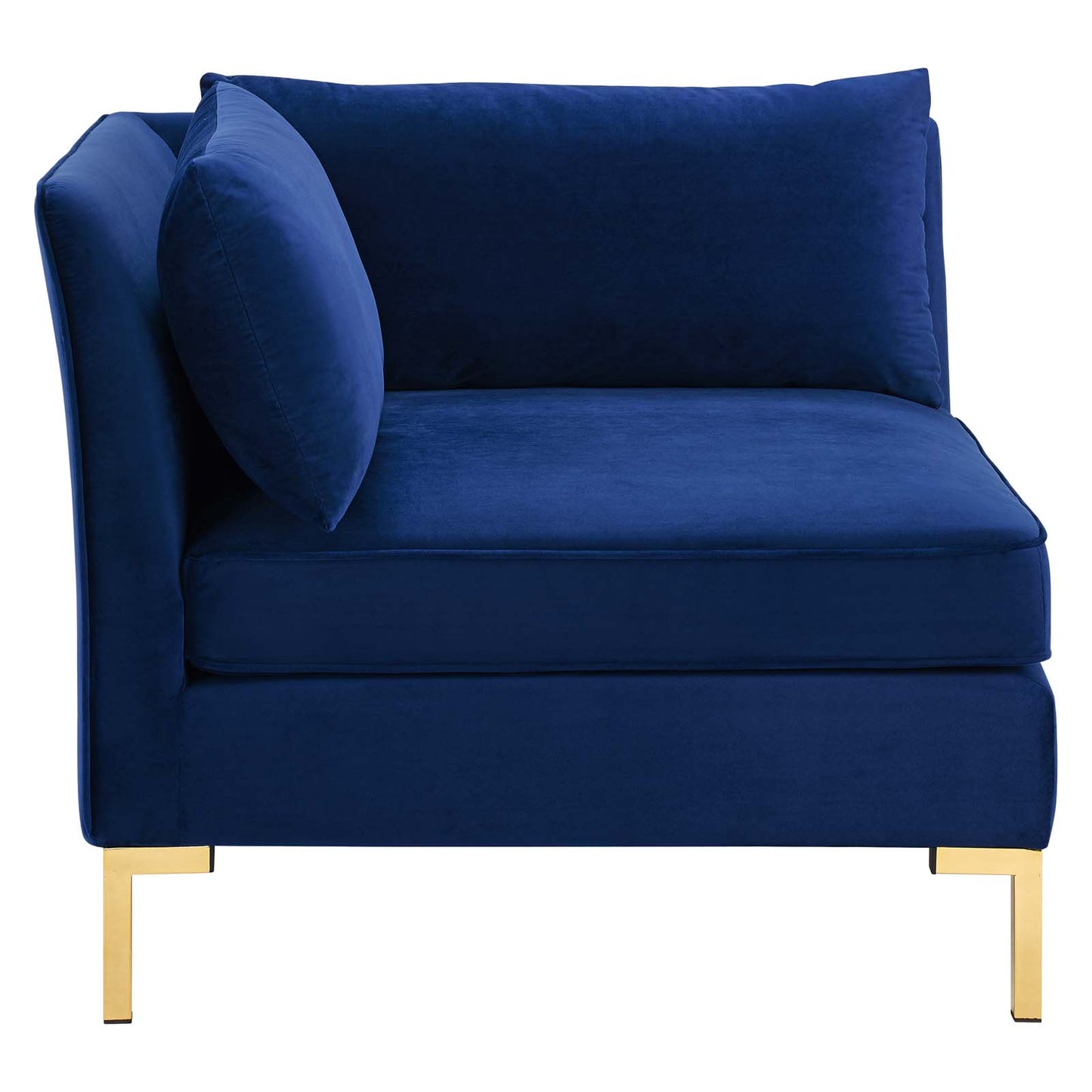 Modway Ardent Performance Velvet Upholstered Corner Sectional Chair in Navy