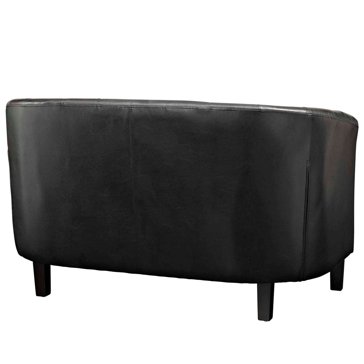 Modway Prospect Upholstered Vinyl Loveseat and Armchair Set in Black