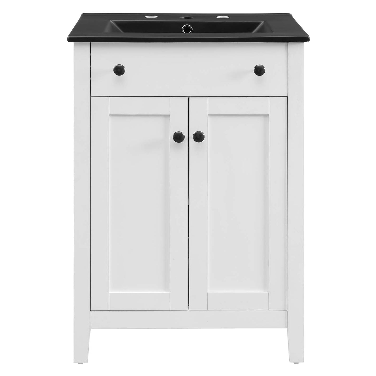 Modway Nantucket 24" Bathroom Vanity with Sink in White Black