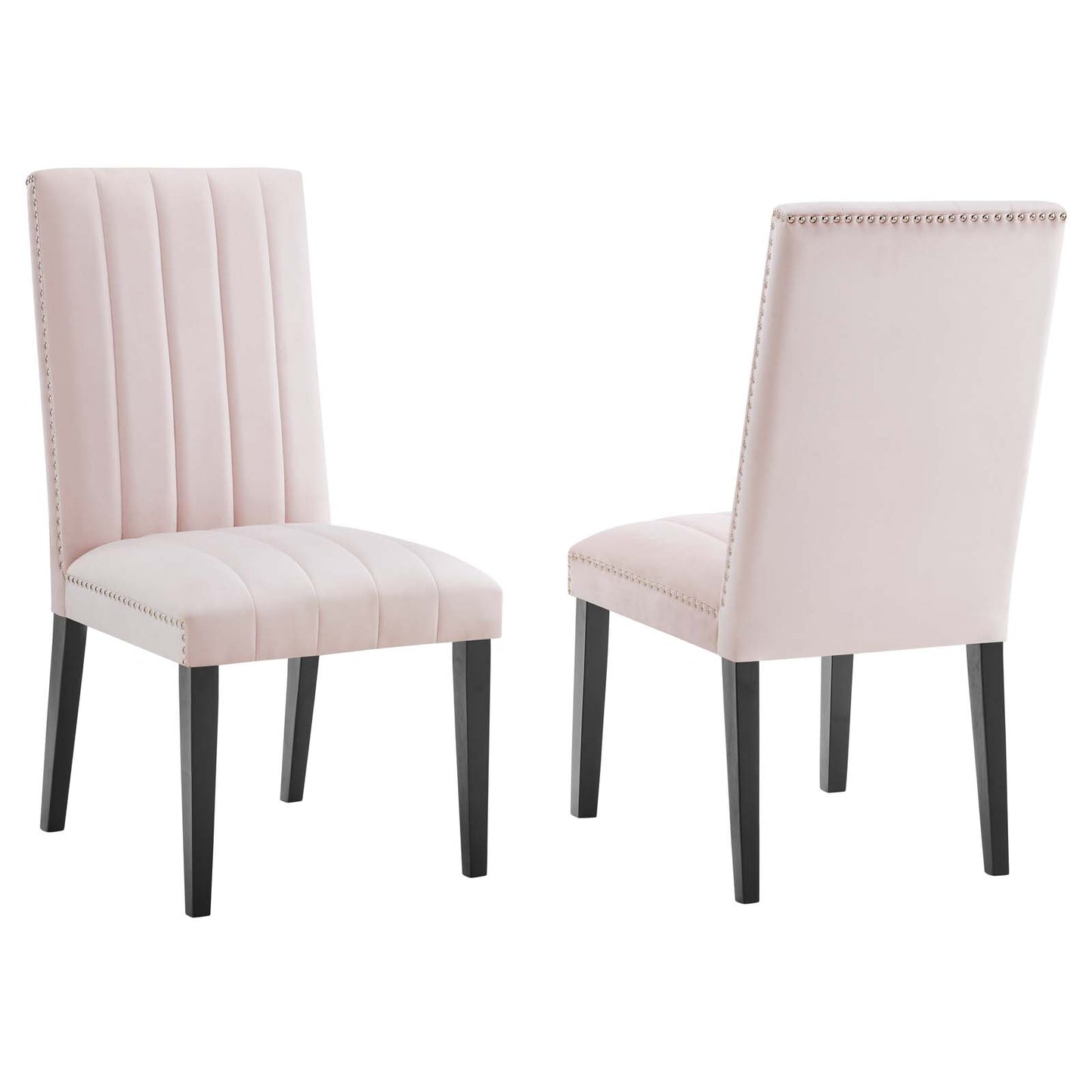 Modway Pink Catalyst Velvet Set of 2 Dining Side Chairs EEI-5081-PNK
