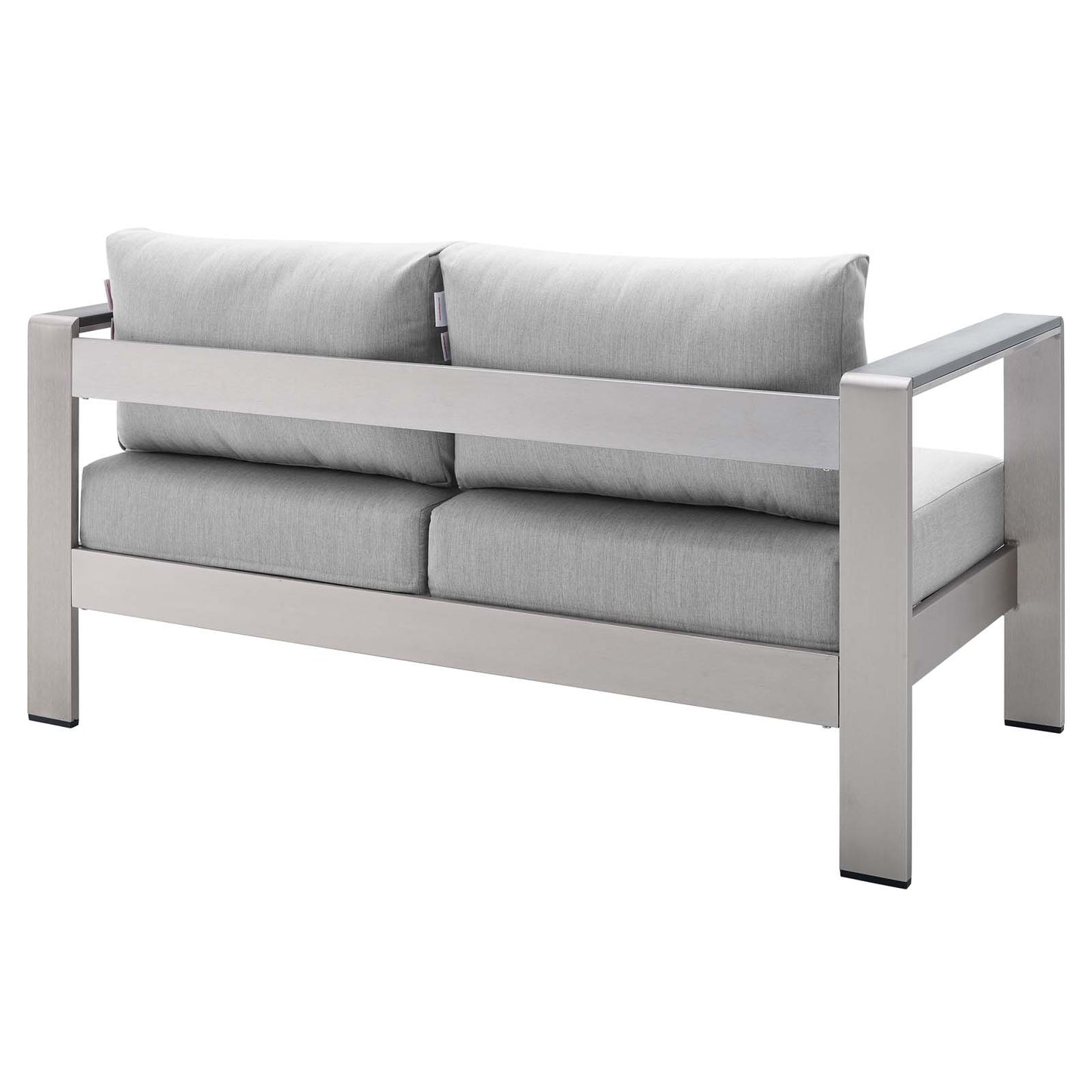 Modway EEI-4226-SLV-GRY Shore EEI-4226-SLV-GRYShore Sunbrella Patio Loveseat in Silver Gray