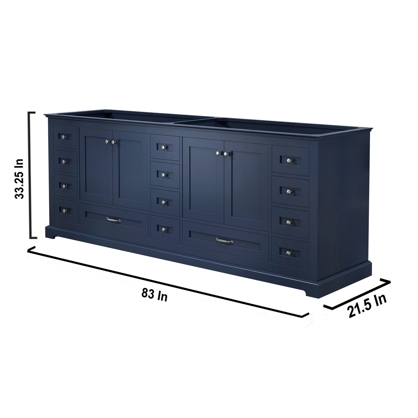 Dukes 84" Navy Blue Vanity Cabinet Only