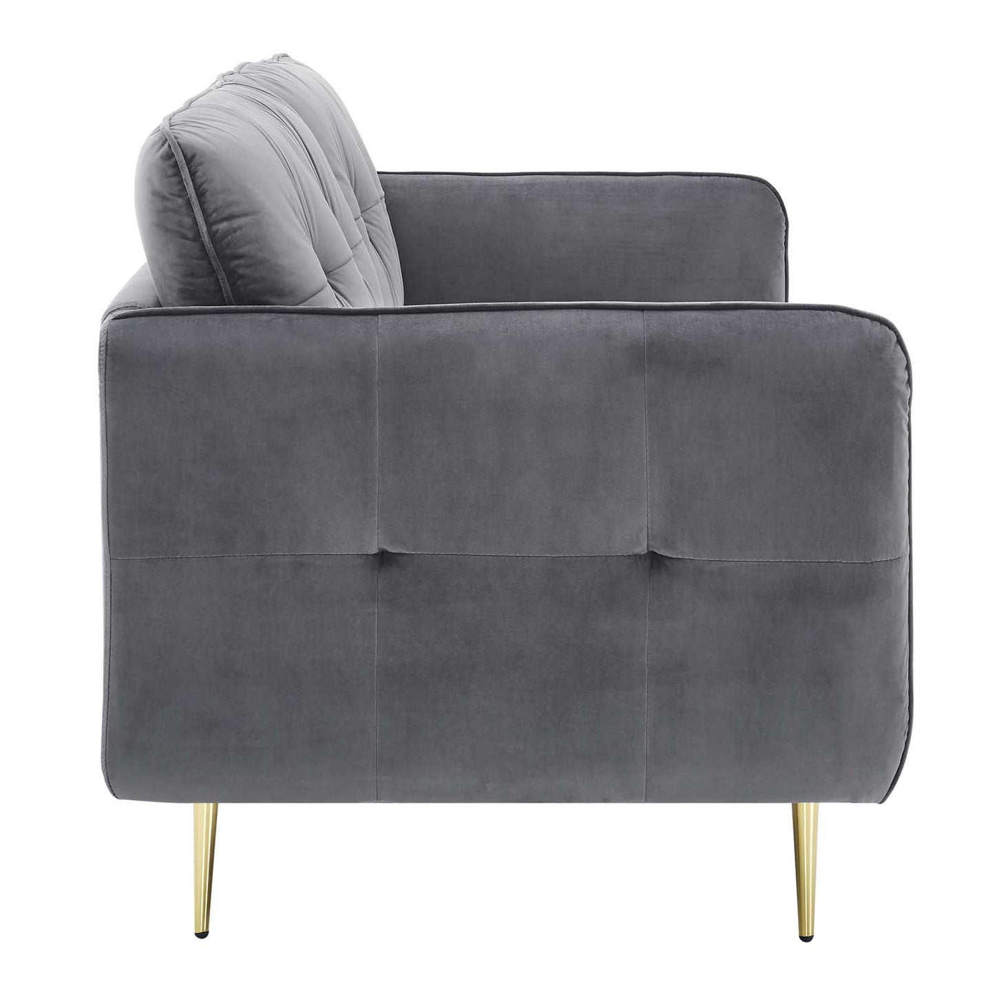 Modway Cameron Tufted Performance Velvet Sofa in Gray