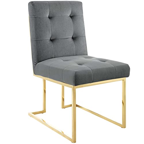 Modway Privy Performance Velvet Gold Stainless Steel Dining Chair