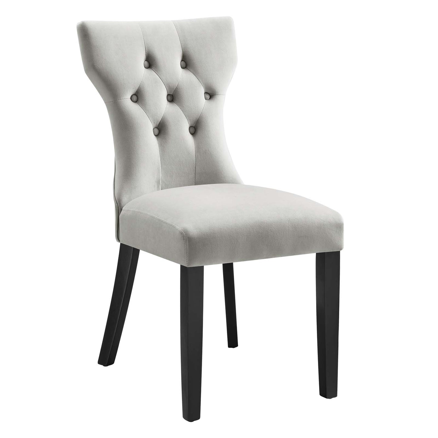 Modway Silhouette Velvet Set of 2 Dining Chair with Light Gray EEI-5014-LGR