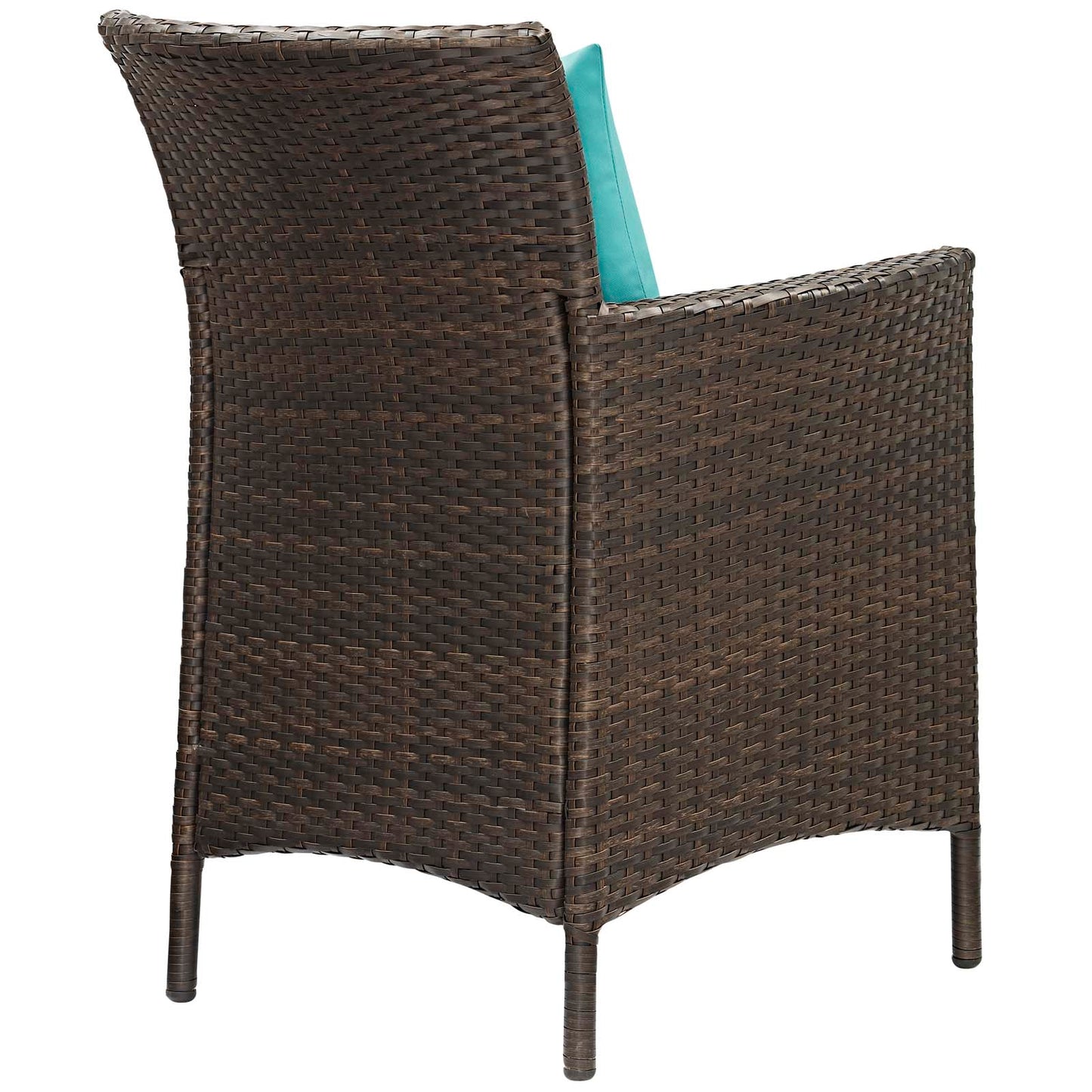 Modway Conduit Wicker Rattan Outdoor Patio Dining Arm Chair with Cushion