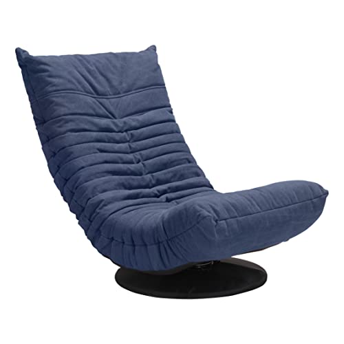 Zuo Modern - Down Low Swivel Chair Blue - Modern - Seating - Steel, 100% Polyester, Foam - Indoor - 37.8in Height