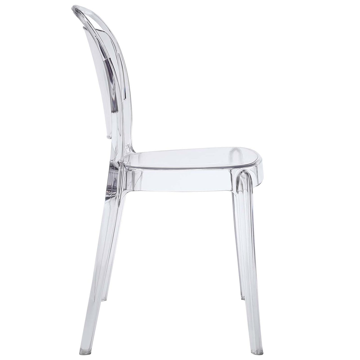 Modway Entreat Modern Acrylic Kitchen and Dining Room Chair in Clear - Fully Assembled