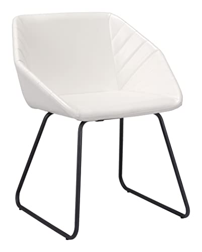 Zuo Modern Miguel Dining Chair, White, Matte Black