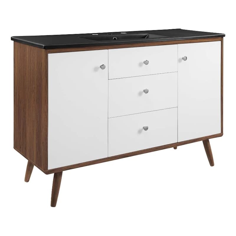 Modway Transmit 48" Bathroom Vanity in Walnut Black