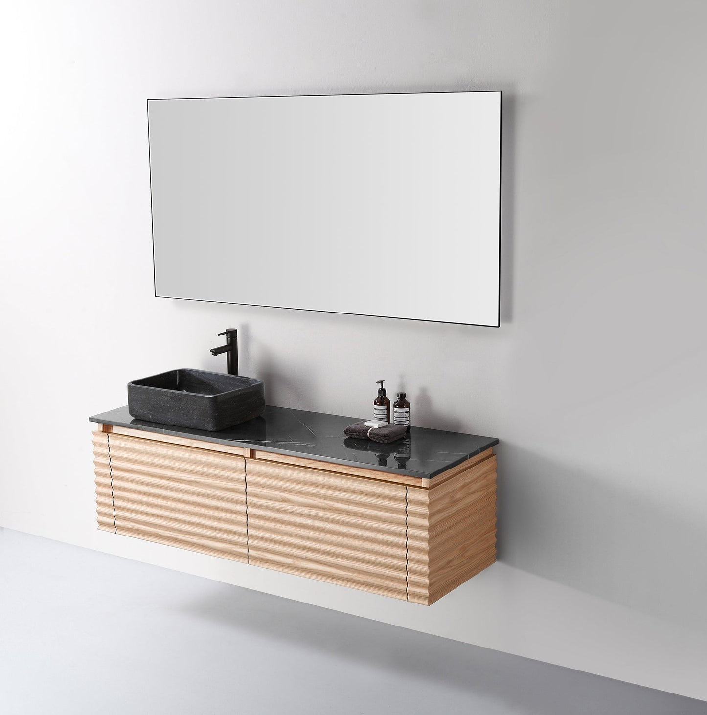 OCALA 60” MAPLE WALL MOUNT MODERN BATHROOM VANITY