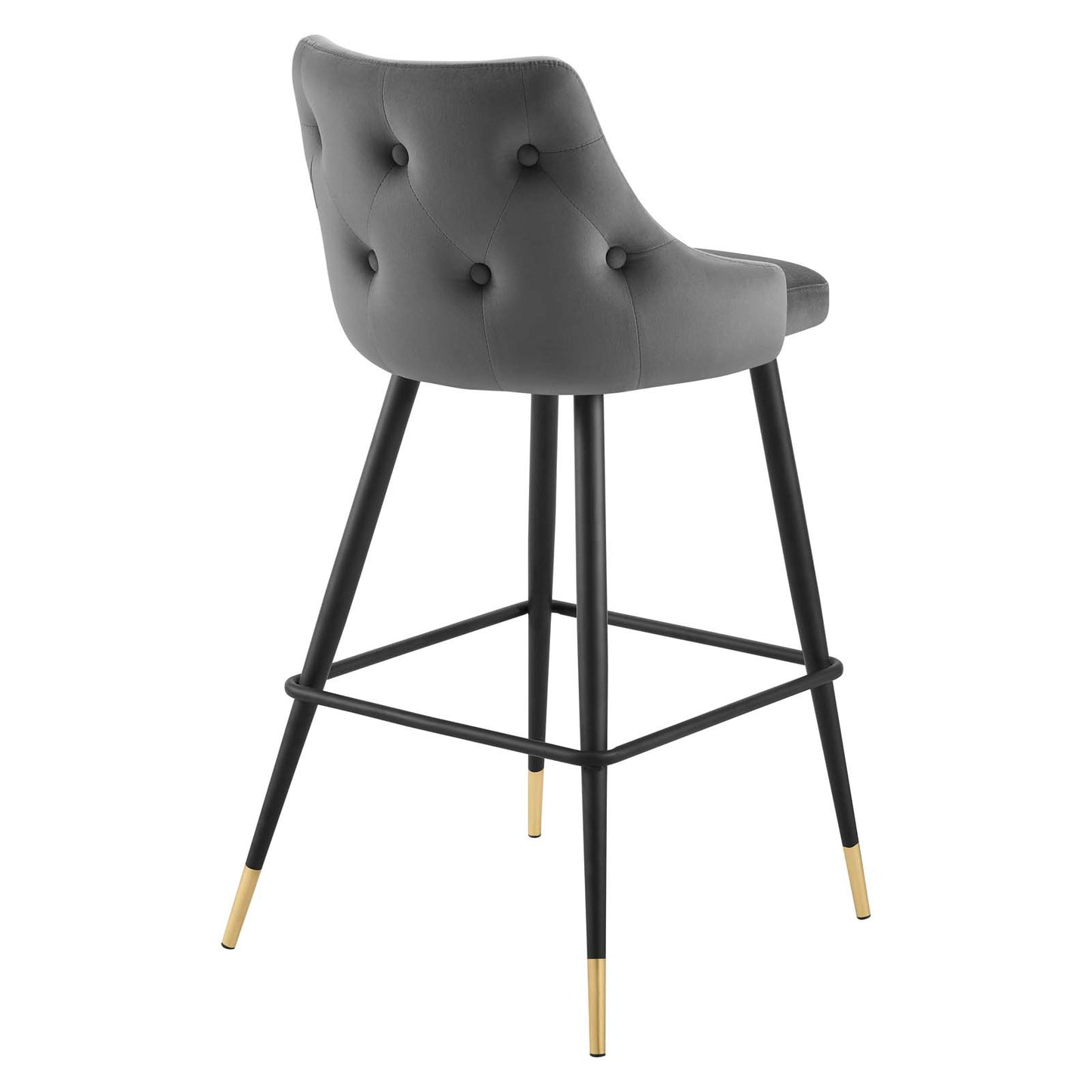 Modway Adorn Tufted Performance Velvet Bar Stool in Gray