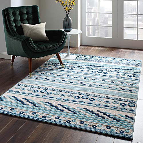 Modway Reflect Vintage Abstract Geometric Lattice Indoor and Outdoor Area Rug ft x 8