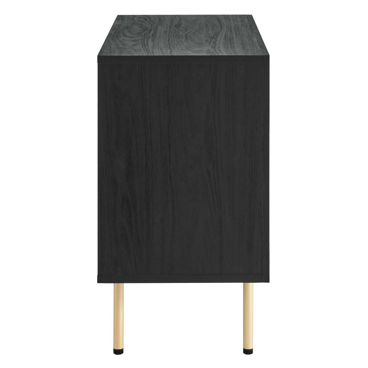 Modway Chaucer Modern Wood Grain Display Accent Cabinet in Black